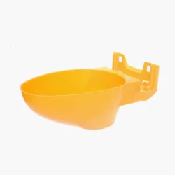 Yellow commode pan accessory for Wheelable Travel Commode.