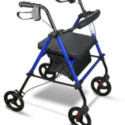 Lightweight 4 Wheel Rollator with Puncture Proof 8" Wheels | Four Wheel Mobility Walker With Seat