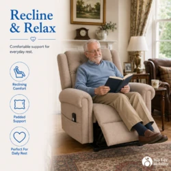 Electric Riser Chair for Elderly with Luxurious Fabric