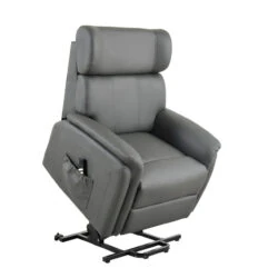 Leather Riser Recliner Riser Recliner Dual Motor Silent Operation