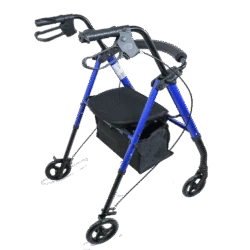 Lightweight 4 Wheeled Rollator for Elderly & Seniors | With Seat & Basket | Puncture Proof 6" Wheels - Image 8