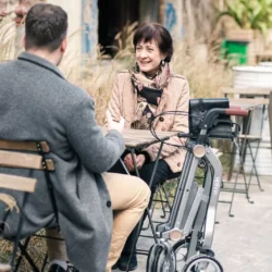 Lightweight Folding 4 Wheeled Walker with Seat | Uplivin Trive Rollator with Oxidized Finish & 8" Wheels | 1 Step Double Folding - Image 12
