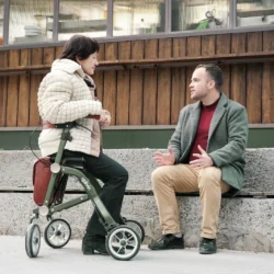 Lightweight Folding 4 Wheeled Walker with Seat | Uplivin Trive Rollator with Oxidized Finish & 8" Wheels | 1 Step Double Folding - Image 20