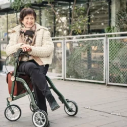 Lightweight Folding 4 Wheeled Walker with Seat | Uplivin Trive Rollator with Oxidized Finish & 8" Wheels | 1 Step Double Folding - Image 6