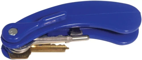 Blue key turner holding multiple keys.