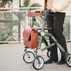 Lightweight Folding 4 Wheeled Walker with Seat | Uplivin Trive Rollator with Oxidized Finish & 8" Wheels | 1 Step Double Folding - Image 11