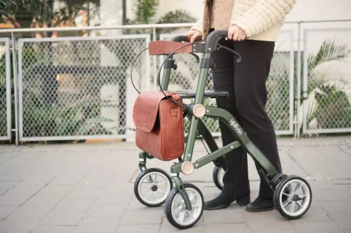 Lightweight Folding 4 Wheeled Walker with Seat | Uplivin Trive Rollator with Oxidized Finish & 8" Wheels | 1 Step Double Folding - Image 11