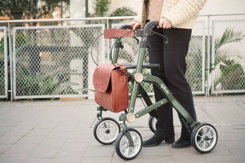 Lightweight Folding 4 Wheeled Walker with Seat | Uplivin Trive Rollator with Oxidized Finish & 8" Wheels | 1 Step Double Folding - Image 11