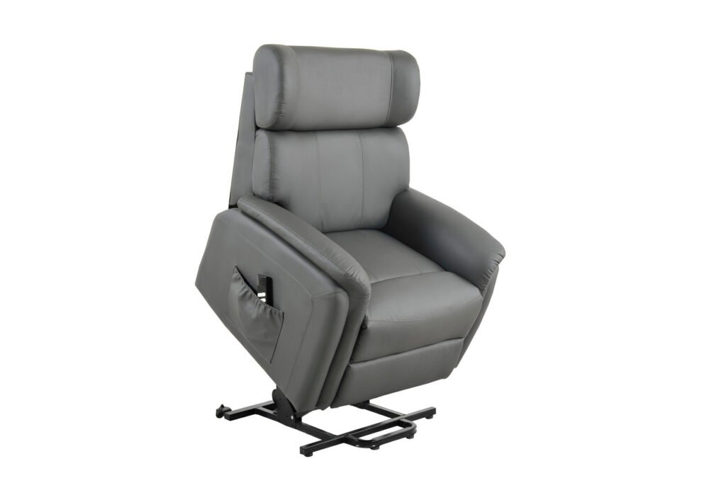 Dual Motor Leather Riser Recliner-Grey rise recline chair