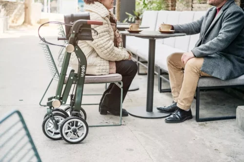 Lightweight Folding 4 Wheeled Walker with Seat | Uplivin Trive Rollator with Oxidized Finish & 8" Wheels | 1 Step Double Folding - Image 29