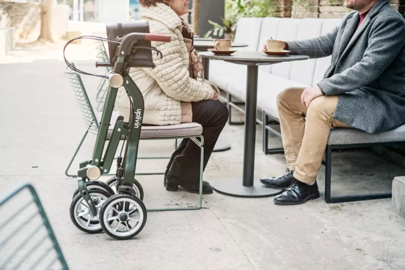 Lightweight Folding 4 Wheeled Walker with Seat | Uplivin Trive Rollator with Oxidized Finish & 8" Wheels | 1 Step Double Folding - Image 29