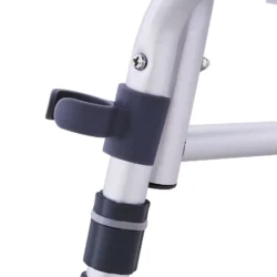 Close-up of the shower seat bench leg with adjustment mechanism.