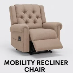 Mobility Recliner Chair | Electric Riser Chair for Elderly with Luxurious Fabric
