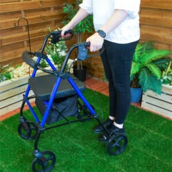 Lightweight 4 Wheel Rollator with Puncture Proof 8" Wheels | Four Wheel Mobility Walker With Seat - Image 3