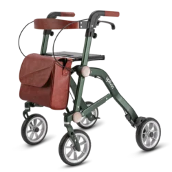Lightweight Folding 4 Wheeled Walker with Seat | Uplivin Trive Rollator with Oxidized Finish & 8" Wheels | 1 Step Double Folding - Image 7