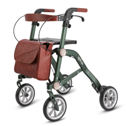 Lightweight Folding 4 Wheeled Walker with Seat | Uplivin Trive Rollator with Oxidized Finish & 8" Wheels | 1 Step Double Folding - Image 7