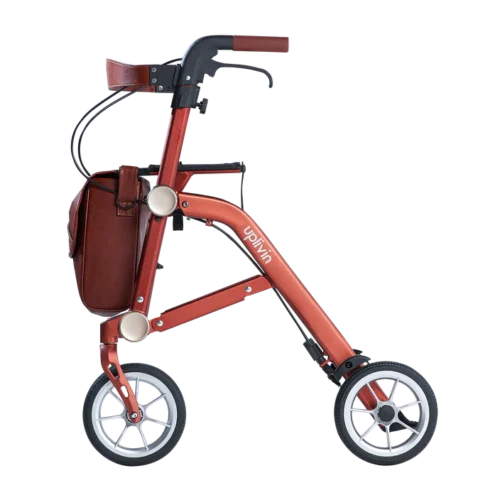 Lightweight Folding 4 Wheeled Walker with Seat | Uplivin Trive Rollator with Oxidized Finish & 8" Wheels | 1 Step Double Folding - Image 5