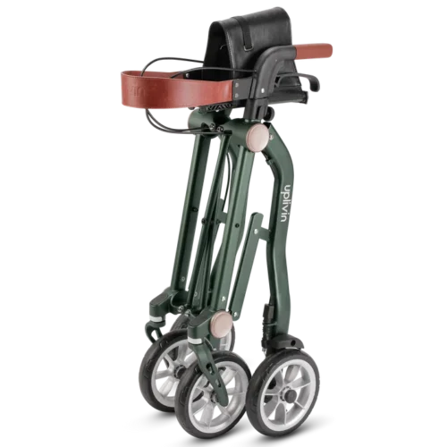 Lightweight Folding 4 Wheeled Walker with Seat | Uplivin Trive Rollator with Oxidized Finish & 8" Wheels | 1 Step Double Folding - Image 8