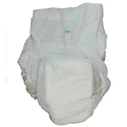 White adult pull-up pants with a blue indicator on top.