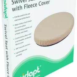 Packaging of a swivel seat with fleece cover by aidapt.