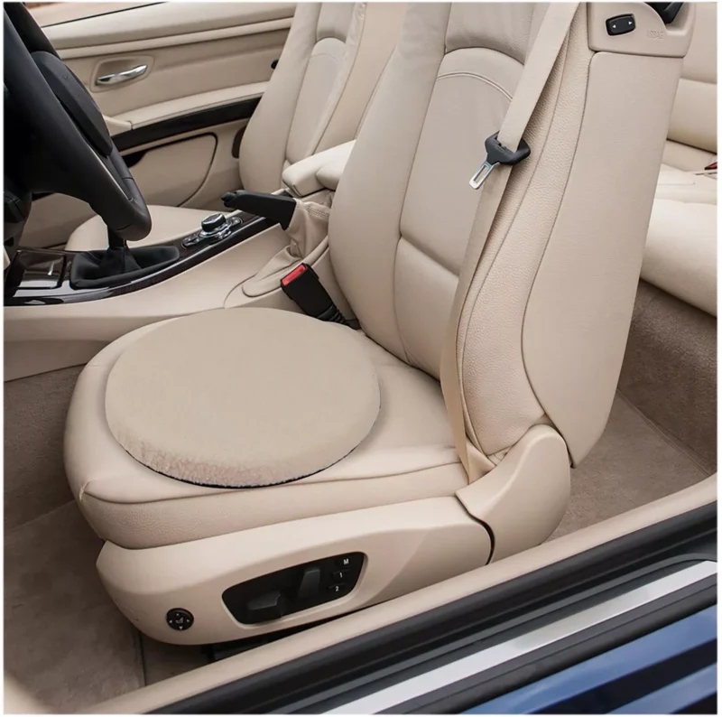 Revolving Swivel Seat placed on a car seat.