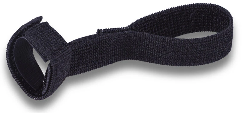 Black utensil strap for adaptive silverware.