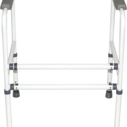 Freestanding toilet safety frame with wrap-around armrests.