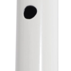 Close-up of adjustable leg with rubber tip and adjustment holes.