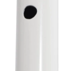 Close-up of adjustable leg with rubber tip and adjustment holes.