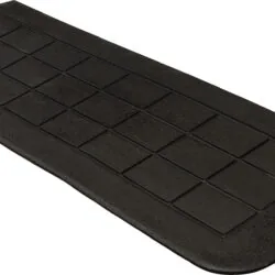 Black accessibility ramp with a textured surface.