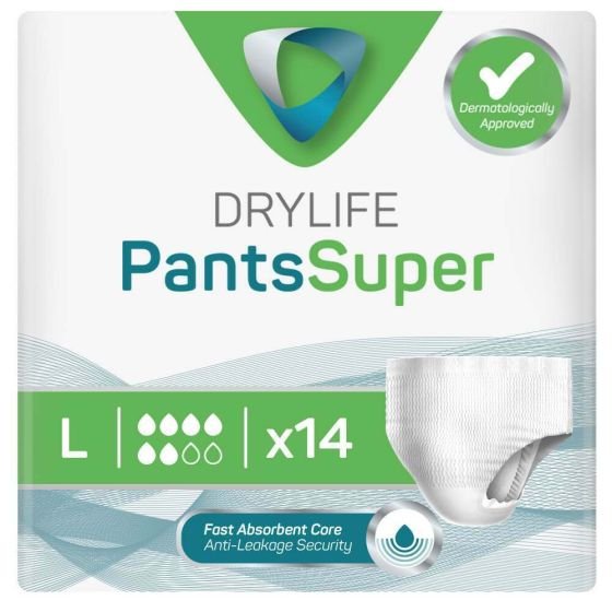 Drylife Pants Super. adult pull up pants, pull up incontinence pants for adults, pull up incontinence pads, men's pull up incontinence pants, disposable pull up pants for adults