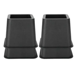 Two black square furniture raisers stacked together.