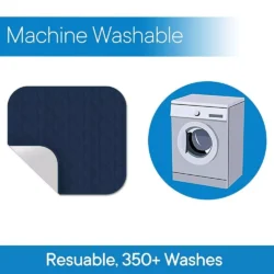 Illustration of a chair pad and washing machine with text 'Machine Washable'.
