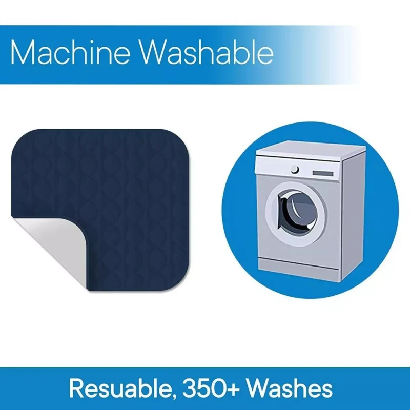 Illustration of a chair pad and washing machine with text 'Machine Washable'.