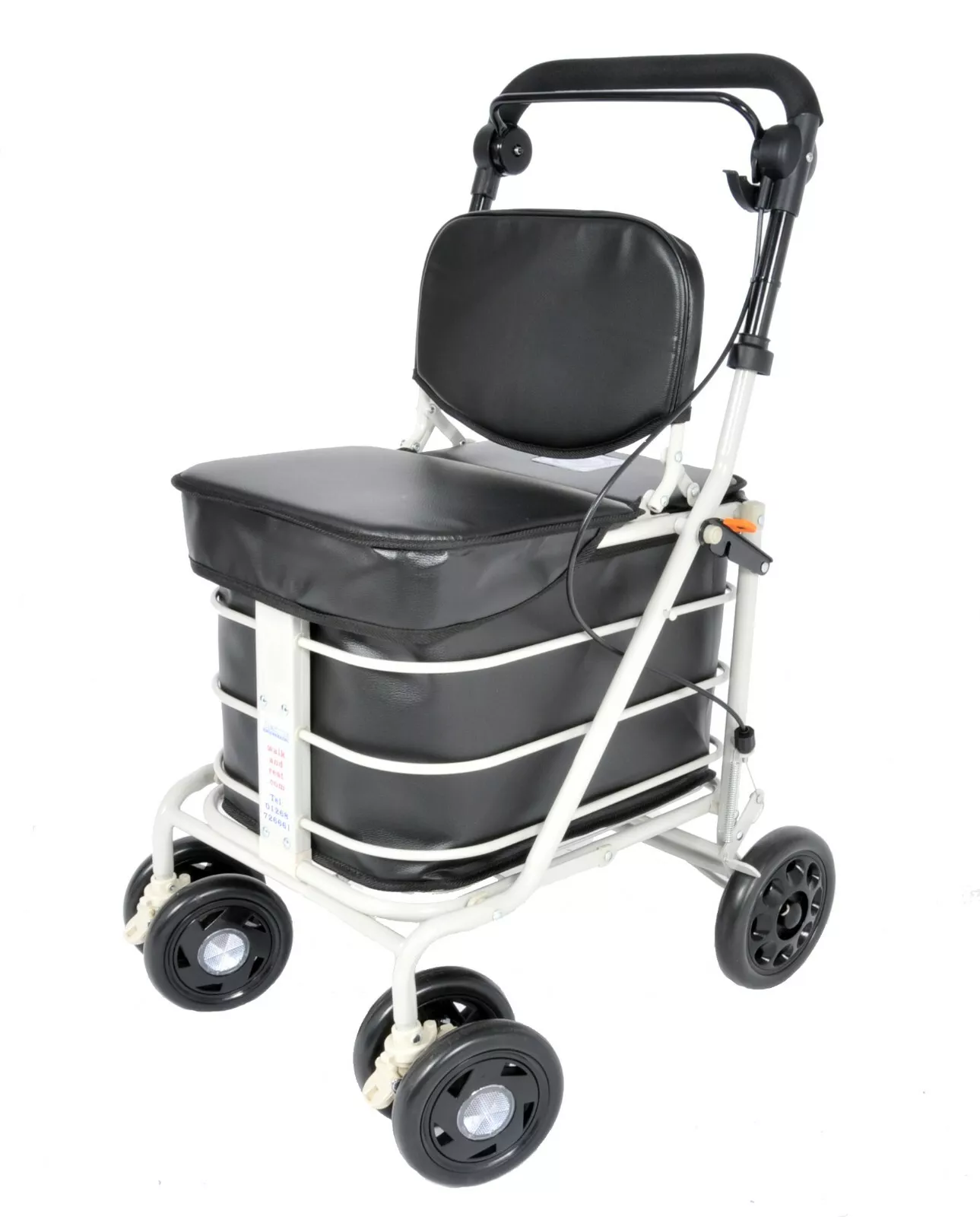 4 wheel shopping trolley with brakes-Shopping Trolley With Seat & Backrest-4 wheel shopping trolley for elderly