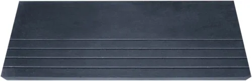Black ramp with textured surface and grooves.