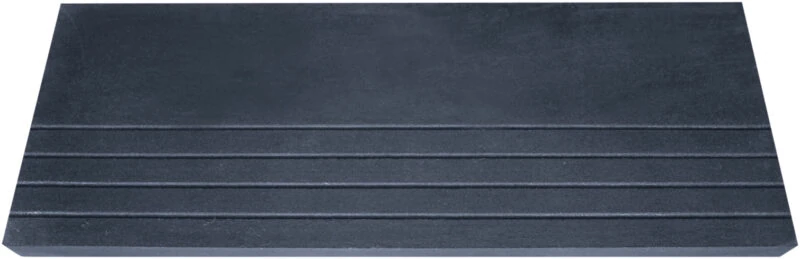 Black ramp with textured surface and grooves.