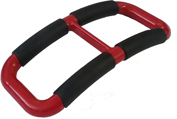 Red and black Handy Handle with ergonomic grip.