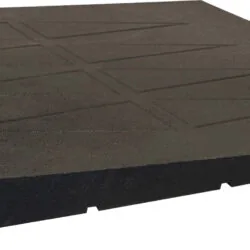 Black accessibility ramp with textured surface.