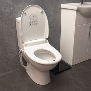 Bidet Toilet with Heated Seat | Electric Automatic Loo Toilet Seat with Bidet Cleaning with Warm Air Dryer, Night Light