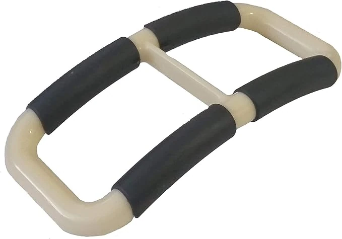 Stander Handy Handle with non-slip black grips and beige frame.