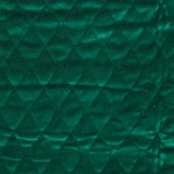 Close-up of green quilted fabric texture.