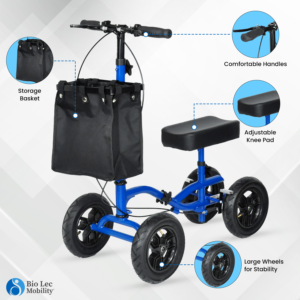 (Hire Only) Knee Walker Scooter | All-Terrain Steerable Knee Scooter for Adults | Comfortable Cushion Pad