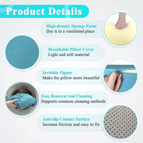 Infographic detailing features of the Body Side Wedge Pillow.