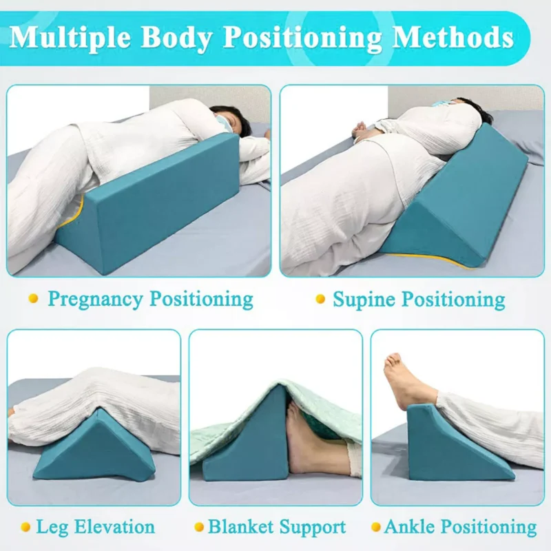 Body side wedge pillow used in various positioning methods.