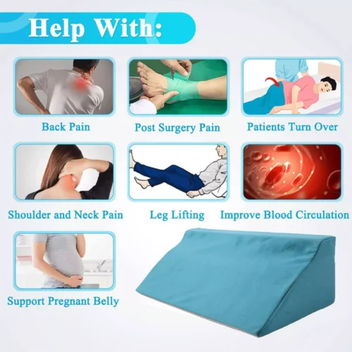 Body Side Wedge Pillow with benefits like back pain relief and improved circulation.
