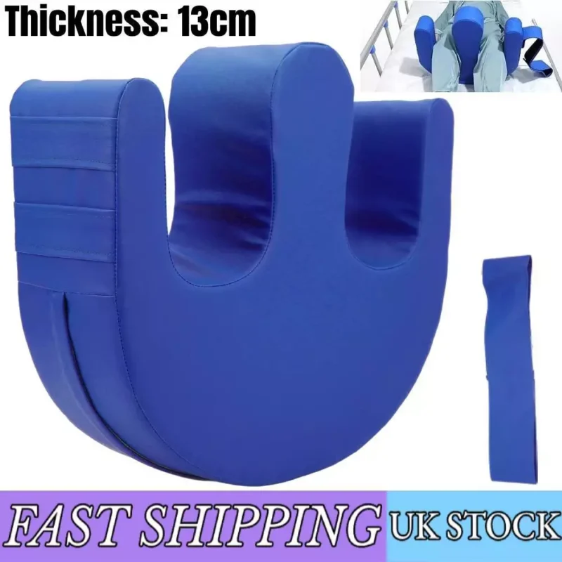 Blue U-shaped patient turning aid with a strap, thickness 13cm.