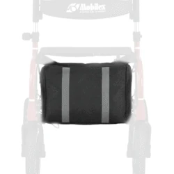 Black bag attached to Mobilex Puma Air Rollator frame.