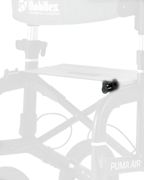 Seat of Mobilex Puma Air Rollator with visible branding.