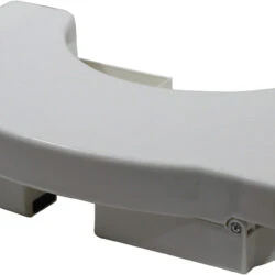 White folding toilet squat stool in a compact, folded position.